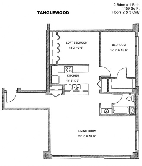 Residences at Capitol Heights Apartment Homes in Denver, Colorado Tanglewood Floor Plan